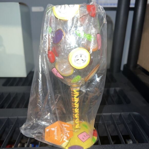 Lolita Love My Wine Sangria Wine Glass Hand Painted 15oz Recipe On Bottom New - Picture 7 of 10